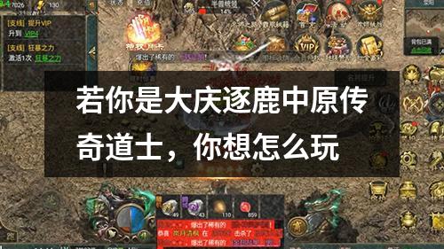 若你是大庆逐鹿中原传奇道士,你想怎么玩
